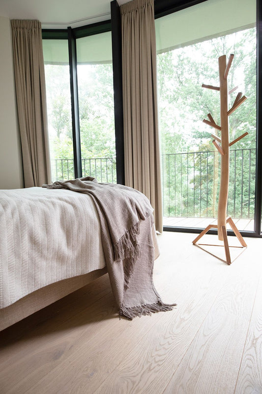 Plaid Cotton Slub 130 x 160cm, Ivory