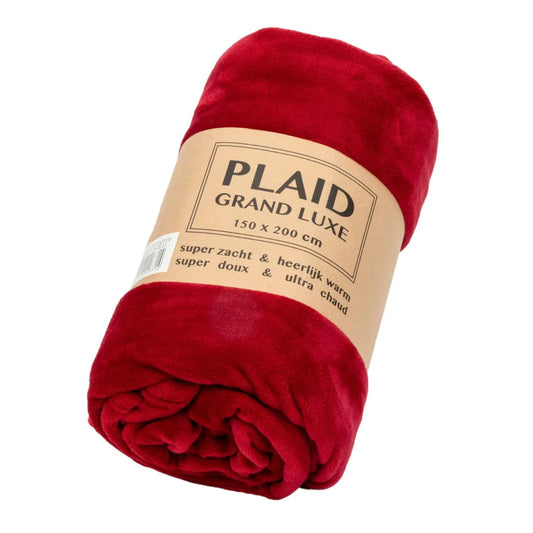 Plaid Rood Plaids / Fleecedekens – Textielgroothandel Benjo nv